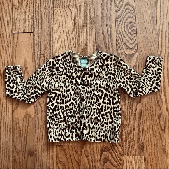 Baby Gap Leopard Print Tan Black Cardigan Toddler Girl’s Size 4 - Picture 6 of 7